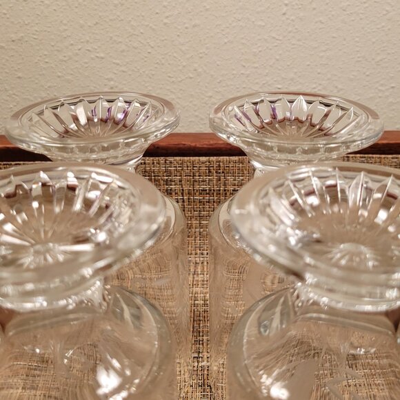 FOUR (4) Princess House Heritage Etched Crystal Footed Irish Coffee Mugs Cups - Picture 8 of 10